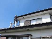銅製雨樋交換2階