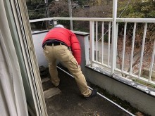 施工ベランダの計測横