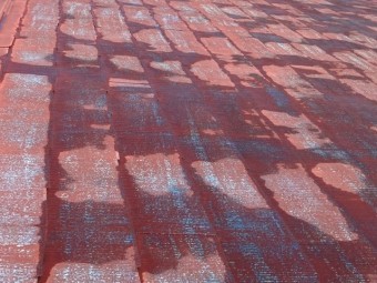 高圧洗浄が完了した水戸市内のスレート屋根