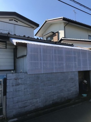 施工後の波板囲い小屋の様子