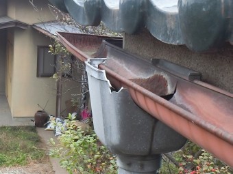 台風被害による集水器欠け