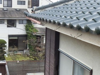 脱落飛散した軒樋部