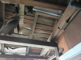 バラ板に補修した部分