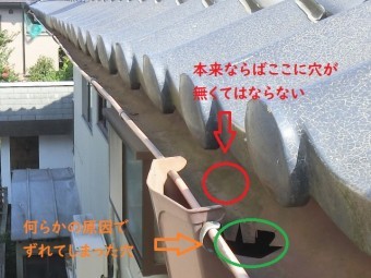 M様2階雨樋西側集水器