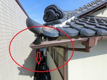 M様北西側雨樋コーナー
