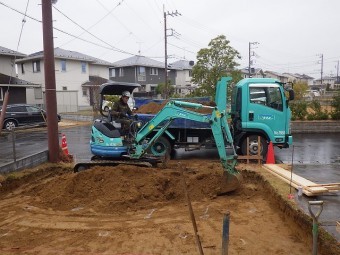 土間コンクリート掘削