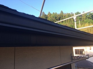 城里町で高圧洗浄で雨樋・破風板洗浄後