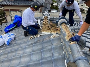 雨漏りが発生した棟の解体