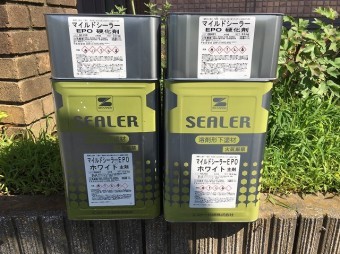 水戸の現場で使用する下塗り材のマイルドシーラーEPO