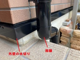 付帯部の水切りと雨樋