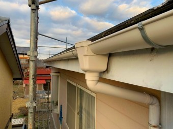 ひたちなか市で完了した雨樋交換現場