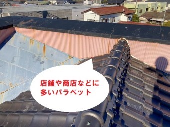 2連梯子を使用し屋根の上に登ります