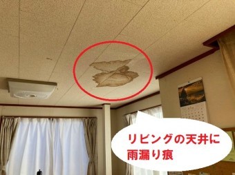 リビングの雨漏りがあるパミール