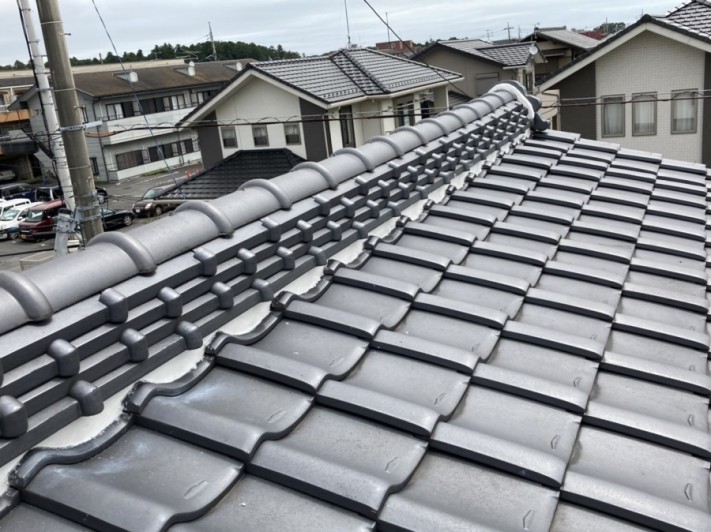 水戸市の和瓦屋根の漆喰工事が完了しました