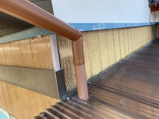 笠間市での1階の呼び樋外れの修理後の画像