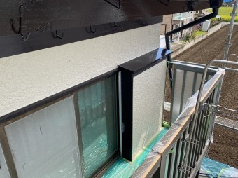 小美玉市の現場で上塗りが完了した2階南側面