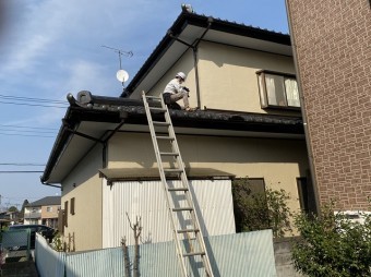 水戸市で這樋の状態を下屋にて確認