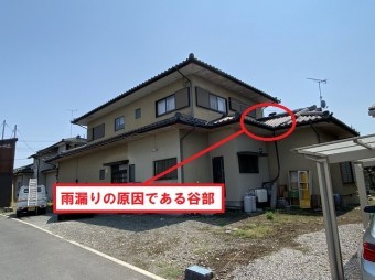 水戸市で雨漏りの原因である谷の調査をしました