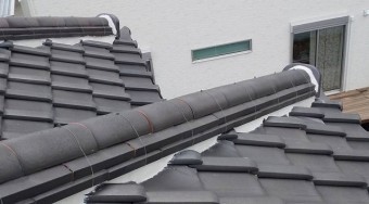 ひたちなか市の現場の降り棟の漆喰詰め直しが完了
