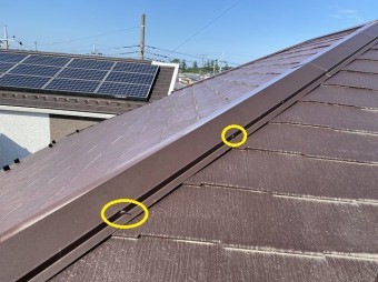 ひたちなか市の現場で釘浮きが確認された降り棟