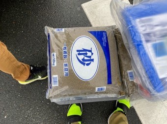 土嚢袋に使用する川砂