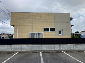 水戸市の店舗様で外部から雨漏り調査を進めていきます