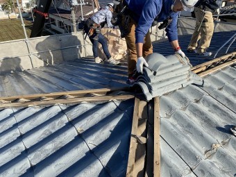 ひたちなか市で解体が完了した棟部