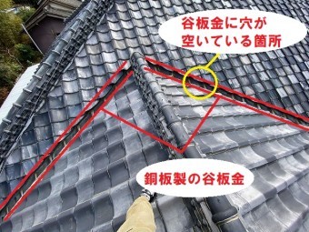 谷板金の穴の位置はココです