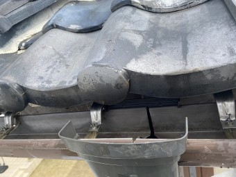 清掃を終えた水戸市の雨樋