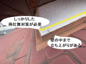 腰屋根の雨仕舞対策を確認する