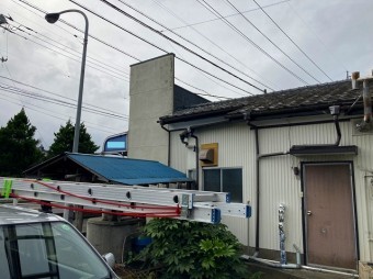 小美玉市のパラペット屋根の店舗様解体現場調査