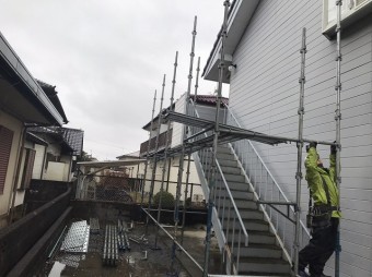 T様足場組み立て
