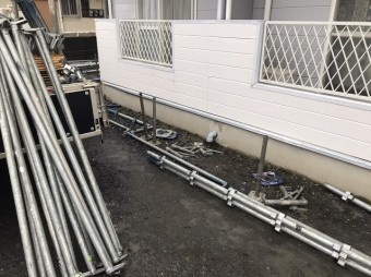 T様足場材料段取り