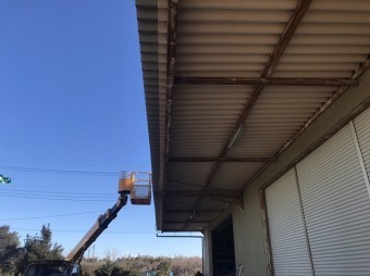 ルーフデッキ葺き替え下屋