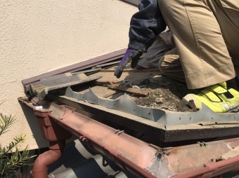 石岡市でセメント瓦の軒先瓦撤去