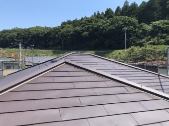 城里町でパミール屋根に行われたカバー工法完成写真