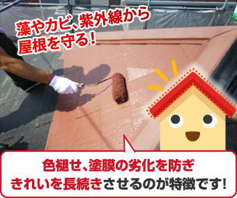 色褪せ、塗膜の劣化を防ぎきれいを長続きさせるのが特徴です！