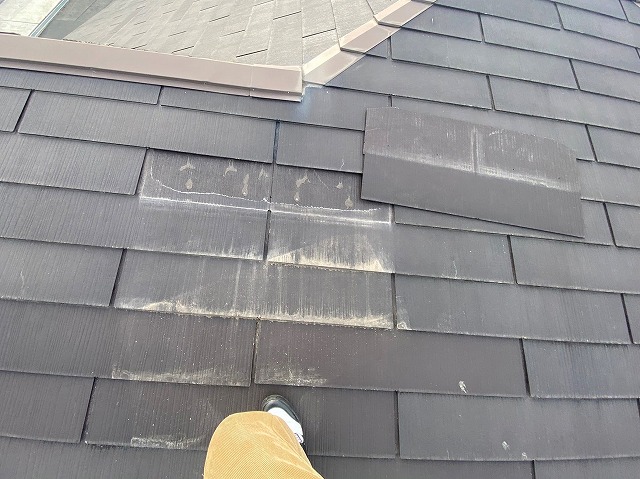 作業前の脱落していたダイワハウス住宅の屋根材