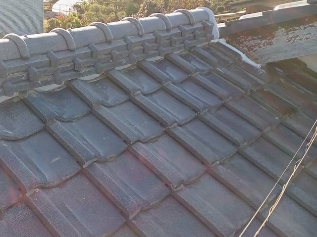雨漏り修理が完了した水戸市の瓦屋根