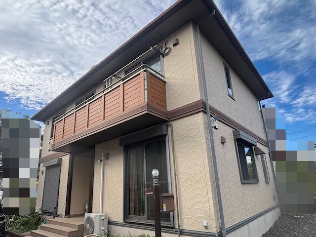 水戸市　ジョリパット風外壁塗装　施工前の写真