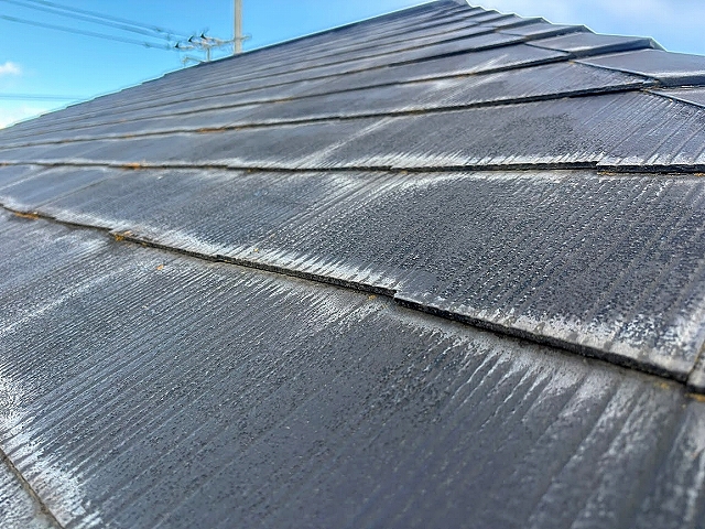 屋根カバー前の水戸市のミサワホーム住宅のスレート屋根