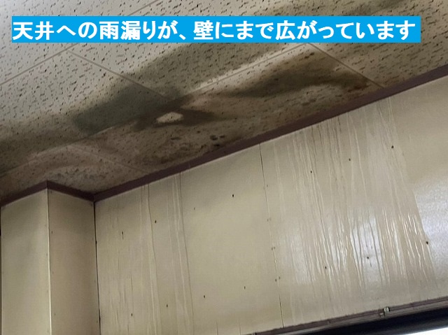 茨城町の屋上防水工事相談現場は、室内雨漏り発生から5年が経過