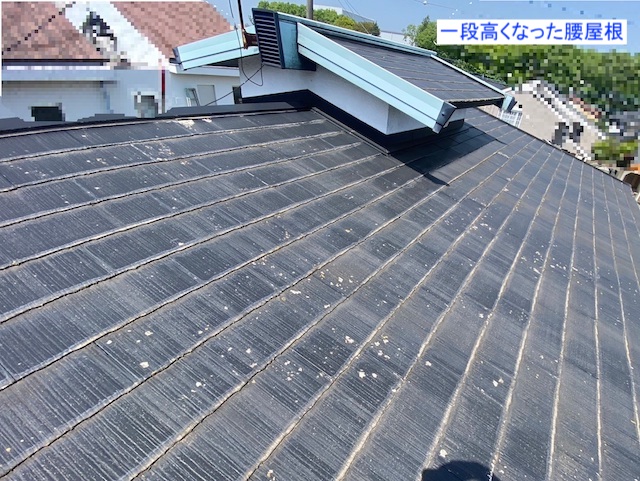 茨城町でミサワホーム竣工の築30年腰屋根付き化粧スレート屋根を調査