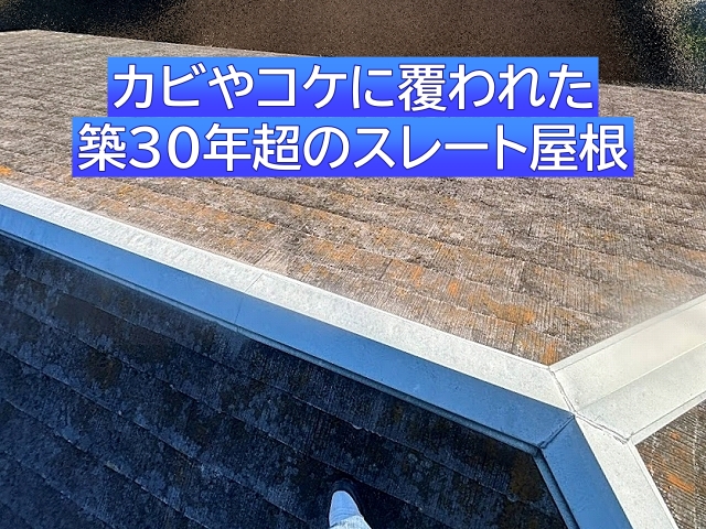 水戸市　築30年超スレート屋根を調査｜塗装ではなくカバー工法を提案