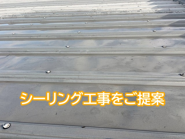 初期型ハゼ式折板屋根の雨漏りは継ぎ目部分のシーリング工事で対応