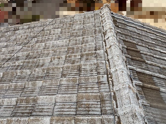 水戸市　スレート瓦屋根の部分的葺き直し　施工前の写真