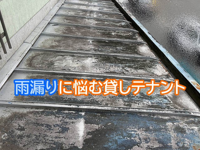 水戸市の貸しテナントの雨漏りの原因を確認