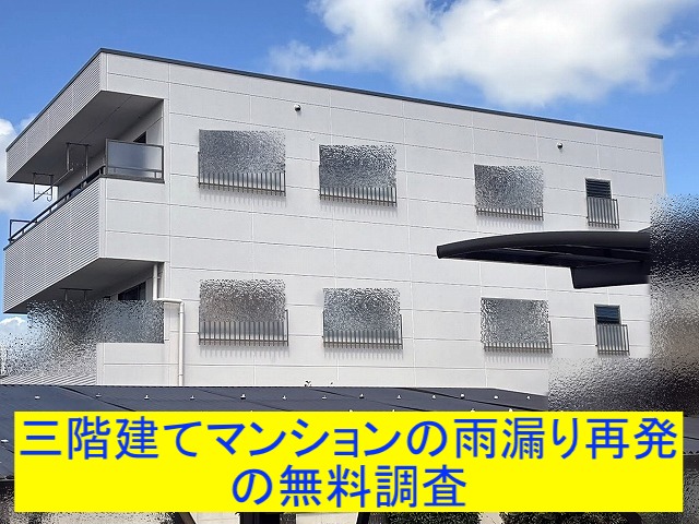 水戸市　三階建て陸屋根の雨漏り再発！調査で浮きを確認しシート防水撤去