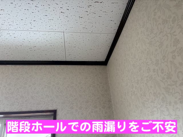 鹿嶋市　棟板金を撤去し粘着型防水紙敷設　ホールの雨漏りの写真