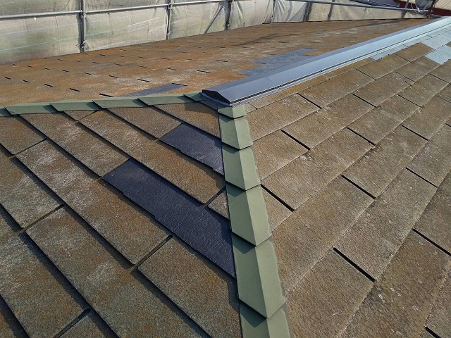 屋根部分補修が完了した水戸市内の屋根